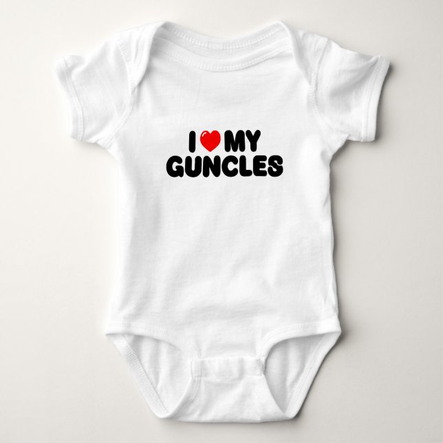 Ich Liebe meine Onkel. Baby Bodysuit Strampler (Vorderseite)