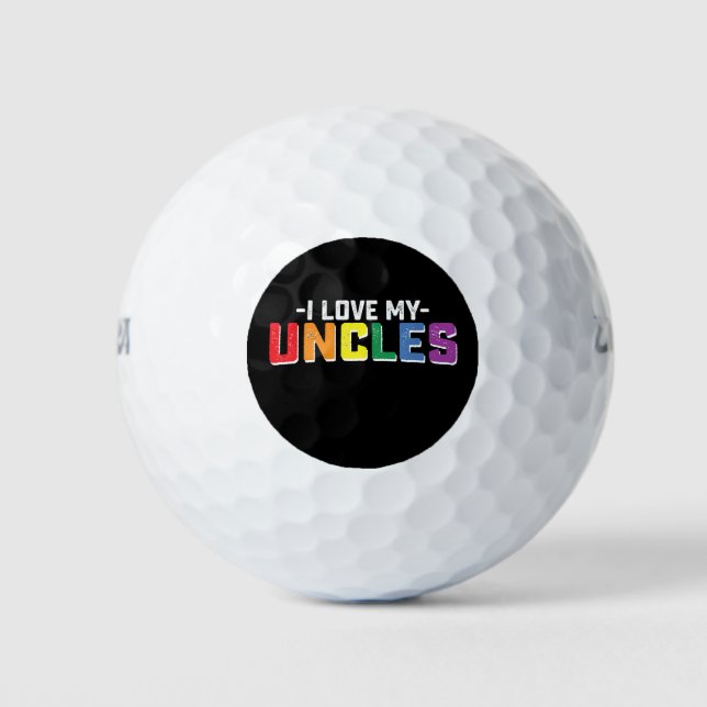 Ich Liebe meine Onkel Pride Gay Lesbian Familie Ma Golfball (Vorderseite)