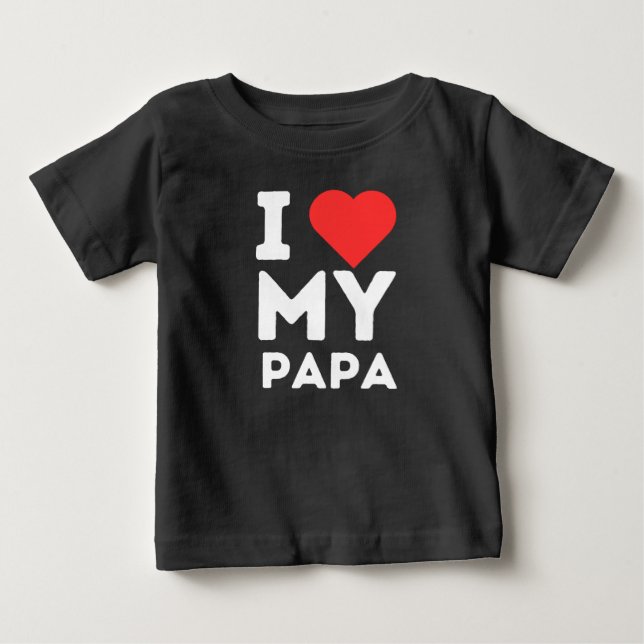 Ich Liebe meine Papa-Liebe Herzgeschenk Baby T-shirt (Vorderseite)