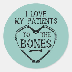 Ich Liebe meine Patienten mit dem Knochen-Chiropra Runder Aufkleber