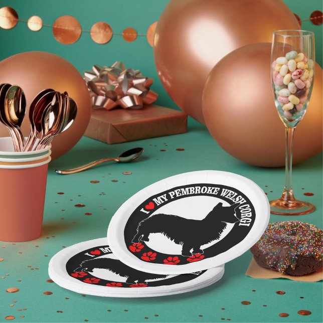 Ich Liebe meine Pembroke walisische Corgi Paper Te Pappteller (Von Creator hochgeladen)