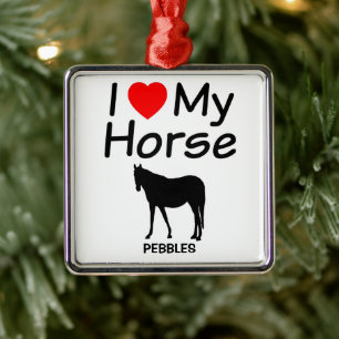 Ich Liebe meine Pferde-Silhouette Ornament Aus Metall