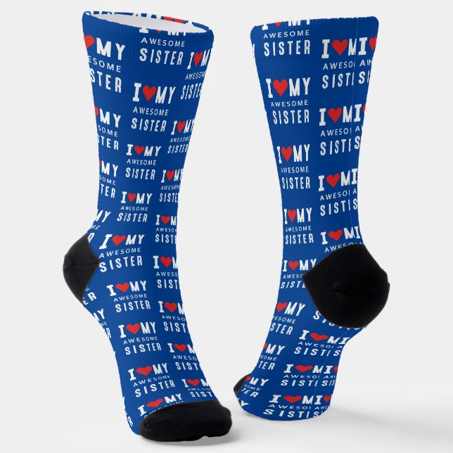 Ich Liebe meine phantastische Schwester Socken (Gewinkelt)