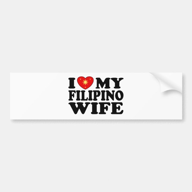 Ich Liebe meine philippinische Ehefrau Autoaufkleber (Vorne)