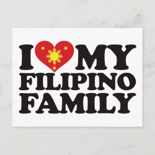 Ich Liebe meine philippinische Familie Postkarte