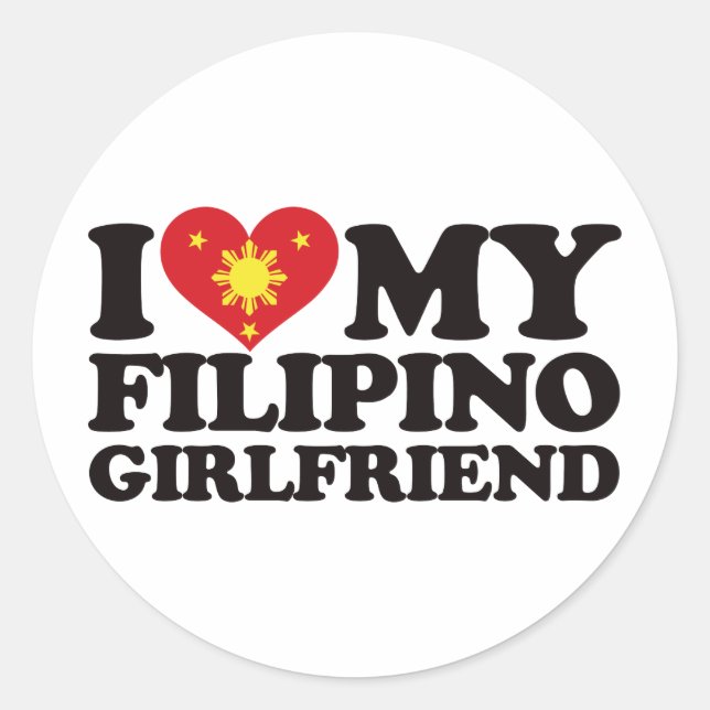 Ich Liebe meine philippinische Freundin Runder Aufkleber (Vorderseite)