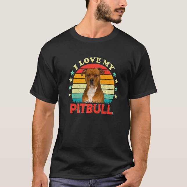 Ich Liebe meine Pitbullen Männer Frauen Liebe Pit  T-Shirt (Vorderseite)