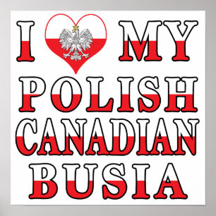 Ich Liebe meine polnische kanadische Flagge Poster