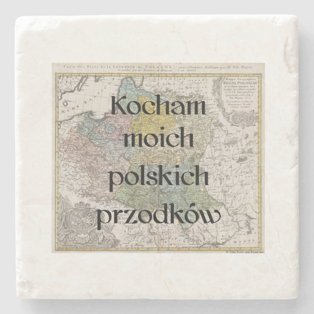 Ich Liebe meine polnischen Vorfahren | Zollrechtli Steinuntersetzer (Vorderseite)