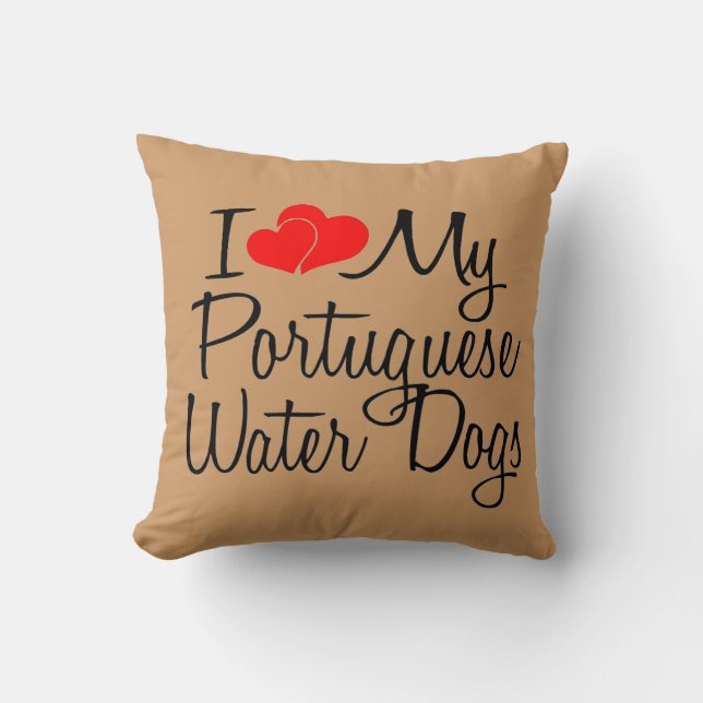 Ich Liebe meine portugiesischen Wasserhunde Kissen (Vorderseite)