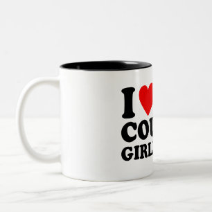 Ich liebe meine Puma-Freundin -Text Design Zweifarbige Tasse
