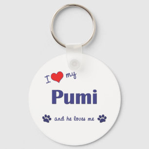 Ich Liebe meine Pumi (Männerhund) Schlüsselanhänger