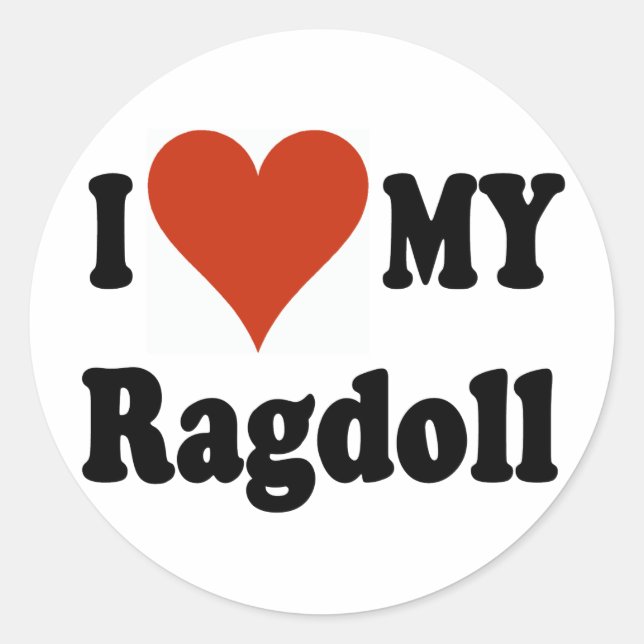 Ich Liebe meine Ragdoll Katze Merchandise Runder Aufkleber (Vorderseite)