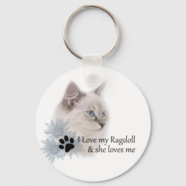 Ich Liebe meine Ragdoll Schlüsselanhänger (Vorderseite)