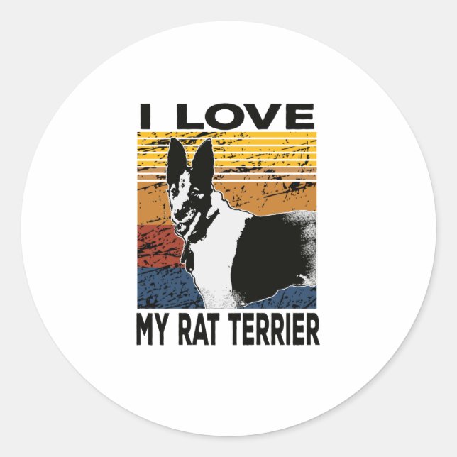 Ich Liebe meine Rattenterrasse, Hundemodus on Runder Aufkleber (Vorderseite)