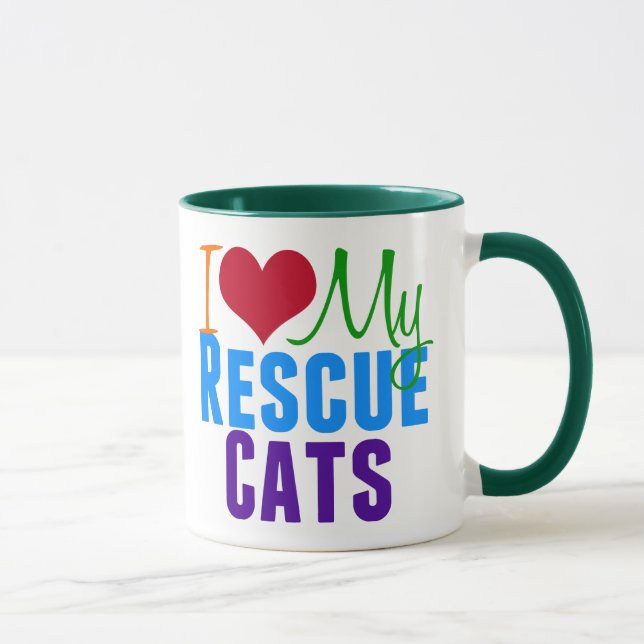 Ich Liebe meine Rettungskatzen Tasse (Rechts)