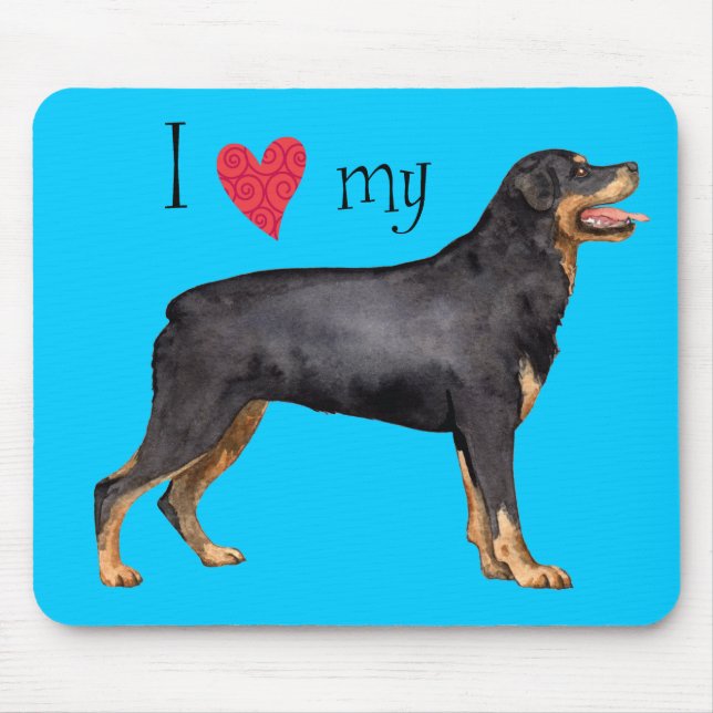 Ich Liebe meine Rottweiler Mousepad (Vorne)