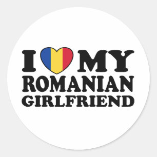 Ich Liebe Meine rumänische Freundin Runder Aufkleber