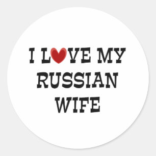 Ich Liebe meine russische Ehefrau Runder Aufkleber