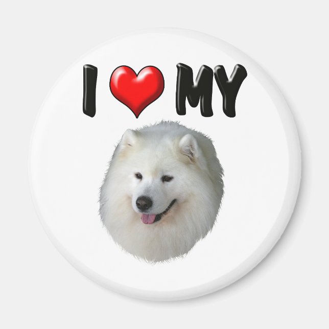Ich Liebe meine Samoyed Magnet (Vorne)