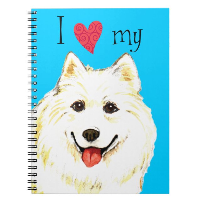 Ich Liebe meine Samoyed Notizblock (Vorderseite)