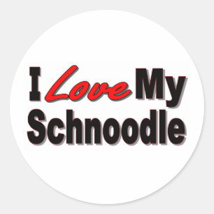 Ich Liebe meine Schnoodle Hunde Geschenke und Klei Runder Aufkleber