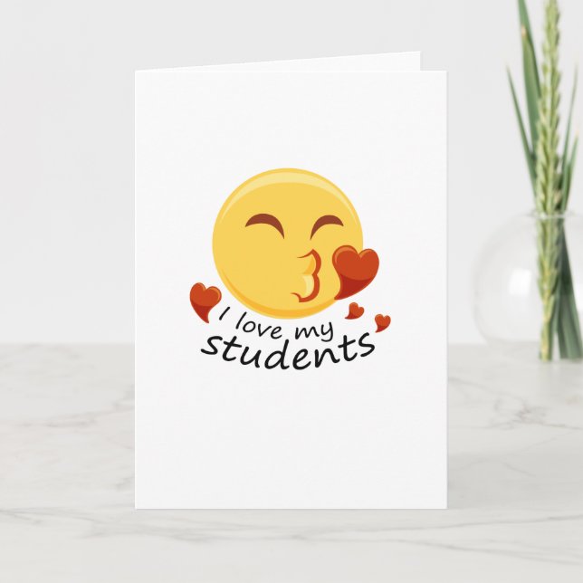 Ich Liebe meine Schüler Lehrerin Emoji Funnys Karte (Vorderseite)