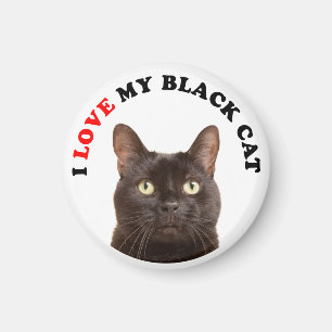 Ich Liebe meine schwarze Katze Magnet