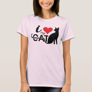 Ich Liebe meine schwarze Katze Valentine T - Shirt