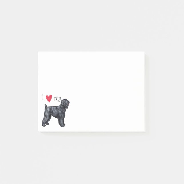 Ich Liebe meine schwarzen russischen Terrier Post-it Klebezettel (Vorderseite)