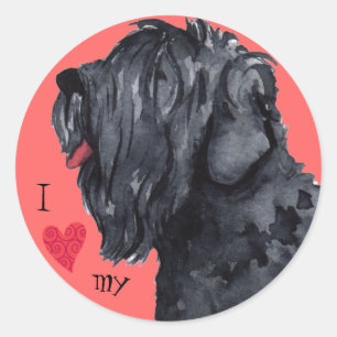 Ich Liebe meine schwarzen russischen Terrier Runder Aufkleber
