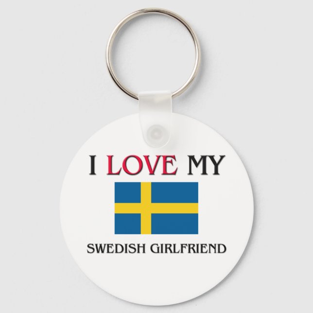 Ich Liebe Meine schwedische Freundin Schlüsselanhänger (Vorderseite)