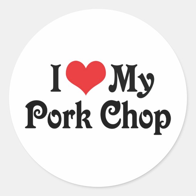 Ich Liebe meine Schweinehälfte Runder Aufkleber (Vorderseite)