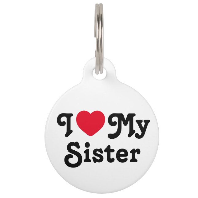 Ich Liebe meine Schwester Haustiermarke (Vorderseite)