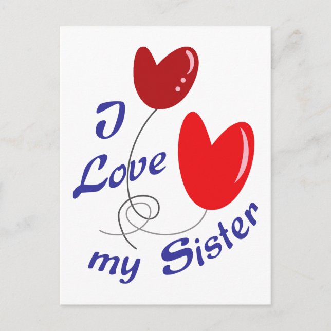 Ich Liebe meine Schwester Postkarte (Vorderseite)