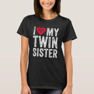 Ich Liebe meine Schwester Red Heart Funny Distress T-Shirt