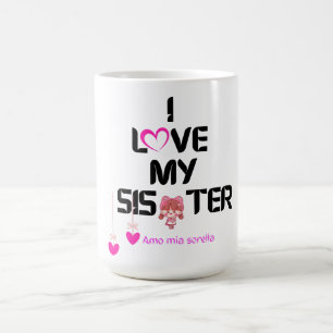 Ich Liebe meine Schwester - zweisprachiges Herz-De Kaffeetasse