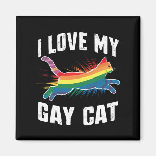 Ich liebe meine schwule Katze lustiger Regenbogen  Magnet