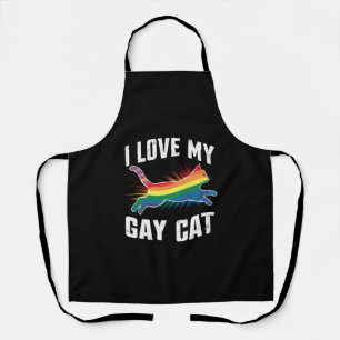 Ich liebe meine schwule Katze lustiger Regenbogen Schürze