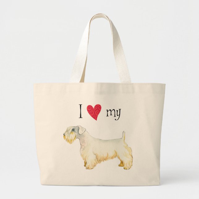 Ich Liebe meine Sealyham Terrier Große Tote Tasche (Vorne)