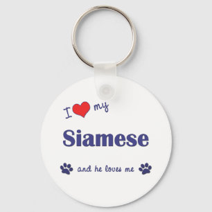 Ich Liebe meine Siam (männliche Katze) Schlüsselanhänger