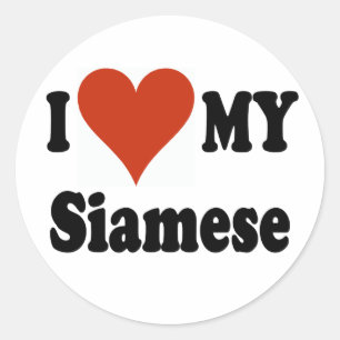 Ich Liebe meine Siamkatze Merchandise Runder Aufkleber