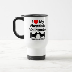 Ich Liebe meine Silhouette "Zwei schwedische Hunde Reisebecher