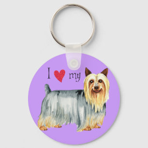 Ich Liebe meine Silky Terrier Schlüsselanhänger