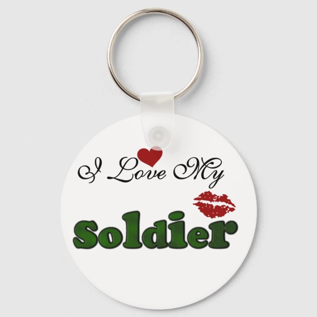 Ich Liebe meine Soldaten Tshirts und Geschenke Schlüsselanhänger (Vorderseite)
