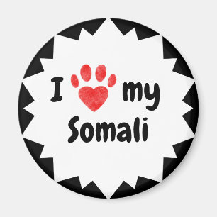 Ich Liebe meine somalische Katze Magnet