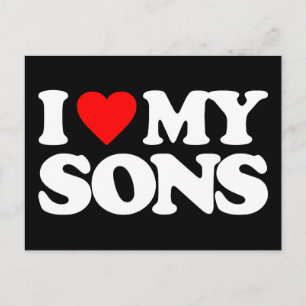 Ich LIEBE MEINE SONS Postkarte