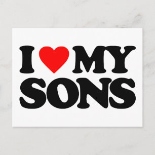 Ich LIEBE MEINE SONS Postkarte