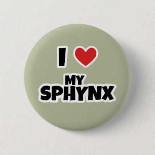 Ich Liebe meine Sphynx-Katze Button