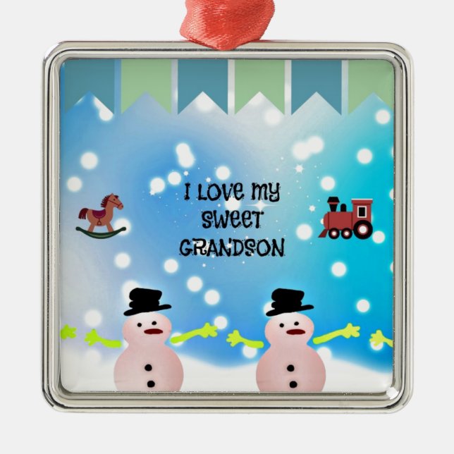Ich Liebe meine süße Grandson Keramik Ornament (Vorne)
